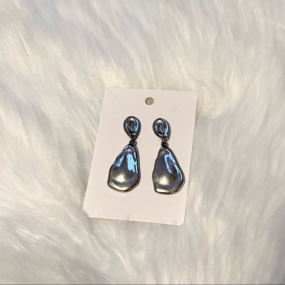 Silver Hammered Earrings